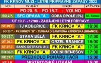 Plán letní přípravy FK Krnov muži